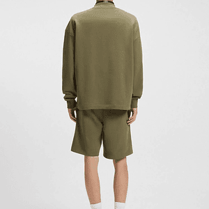 SHORTS DE FELPA DE ALGODÓN CON PARCHE DE LOGO SHORTS REGULAR FIT HOMBRE