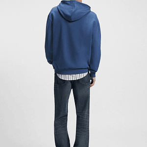 SUDADERA CON CAPUCHA RELAXED FIT DE FELPA DE ALGODÓN CON LOGO EN DOS PARTES SUDADERA RELAXED FIT HOMBRE