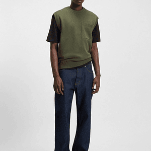 BUZO DE PUNTO RELAXED FIT CON BOLSILLO EN EL PECHO SUETÉR RELAXED FIT HOMBRE