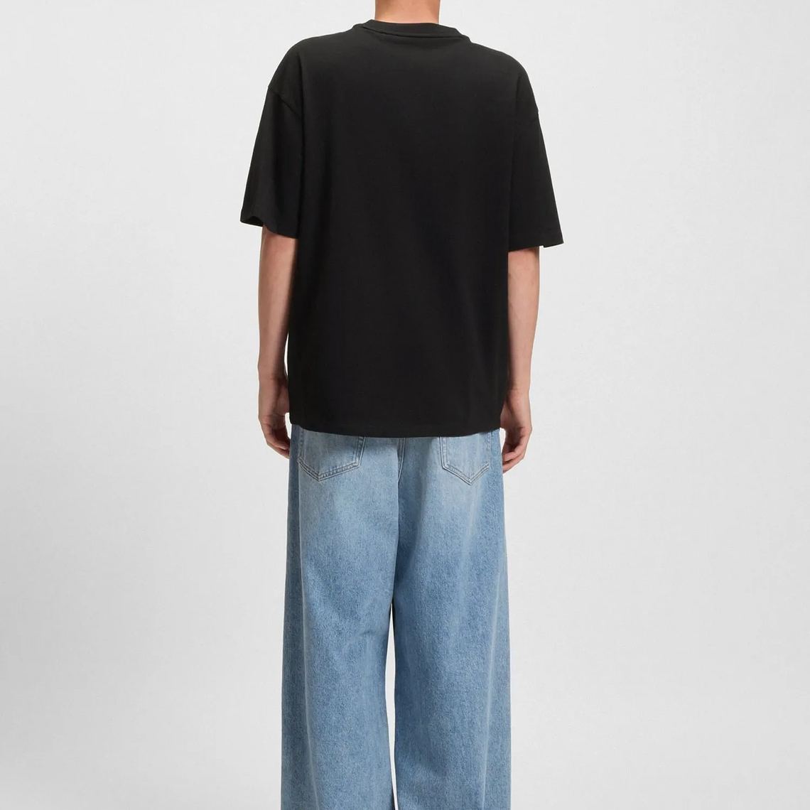 CAMISETA DE PUNTO DE ALGODÓN CON ILUSTRACIÓN DE LOGO PLAYERA LOOSE FIT HOMBRE 3