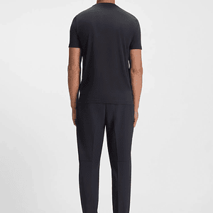 CAMISETA DE ALGODÓN ELÁSTICO CON DETALLE DE LOGO REGULAR FIT HOMBRE