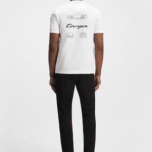 CAMISETA PORSCHE X BOSS DE ALGODÓN MERCERIZADO CON ILUSTRACIÓN DE TARGA PLAYERA REGULAR FIT HOMBRE