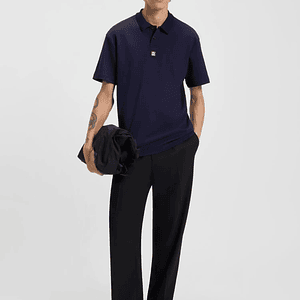 POLO DE ALGODÓN INTERLOCK CON LOGO APILADO POLO REGULAR FIT HOMBRE