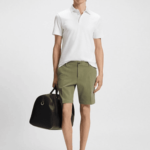 SHORTS SLIM FIT DE ALGODÓN ELÁSTICO CON ESTRUCTURA SHORTS SLIM FIT HOMBRE