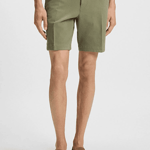 SHORTS SLIM FIT DE ALGODÓN ELÁSTICO CON ESTRUCTURA SHORTS SLIM FIT HOMBRE