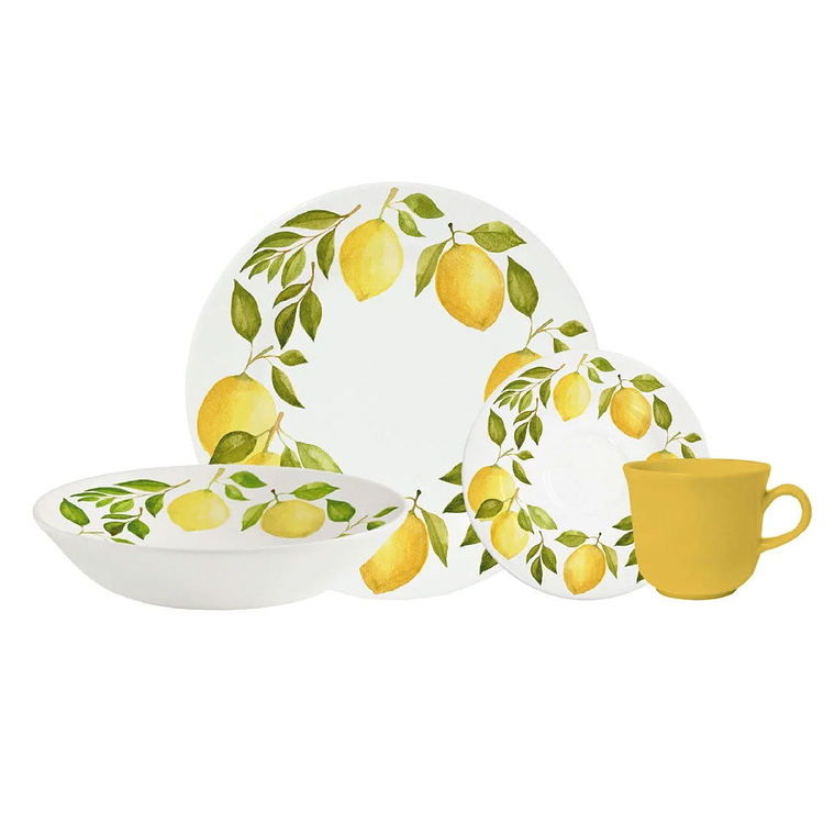 Vajilla Limones 4 Puestos 16 Piezas / Corona 1