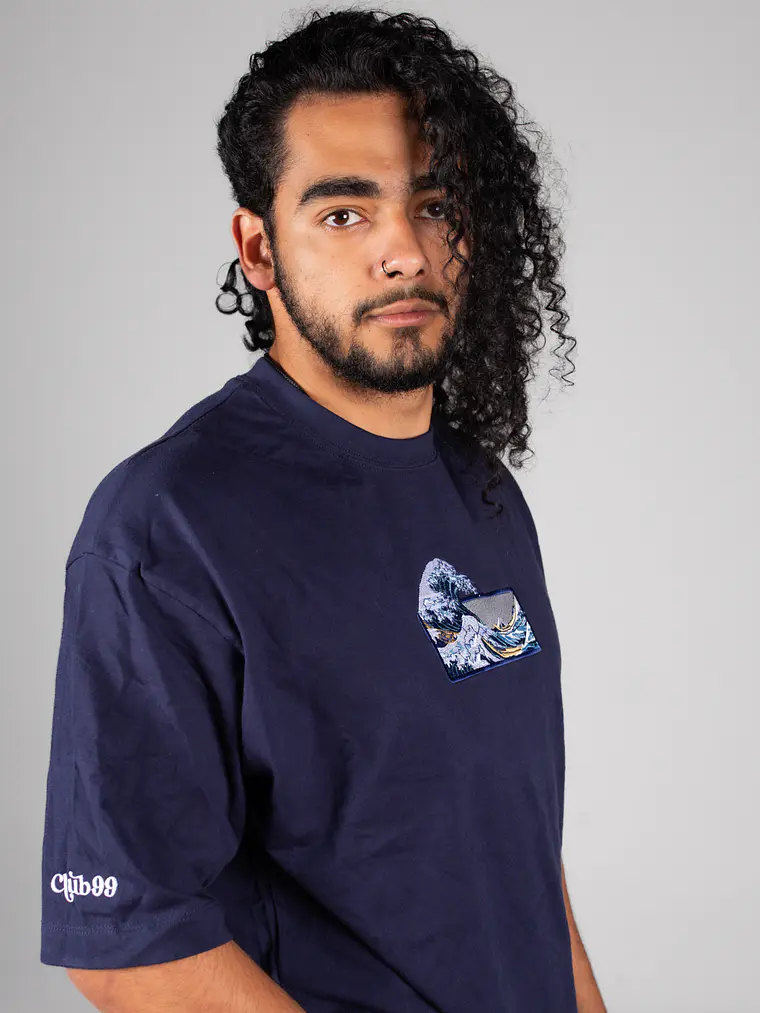 Camiseta bordada - Ola Kanagawa 3