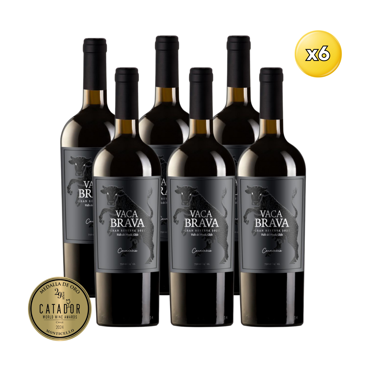 Vaca Brava Gran Reserva Carmenere - Caja 6 Unidades 1