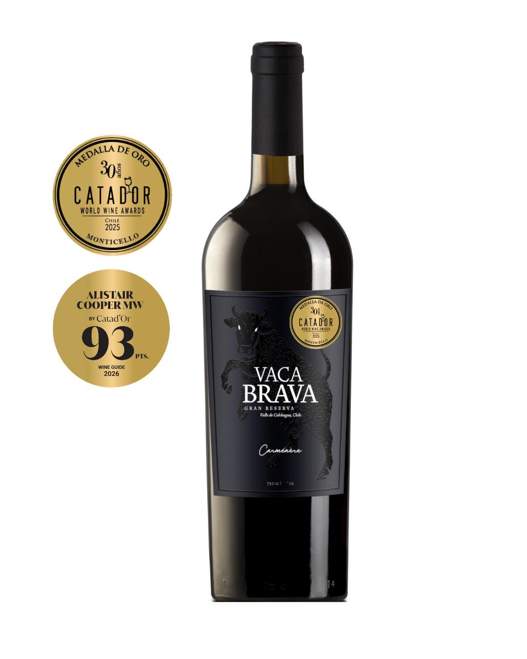 Botella Vaca Brava Gran Reserva Carmenere 750cc 1
