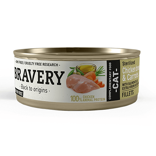BRAVERY CAT CHICKEN AND CARROTS LATA 70 GR
