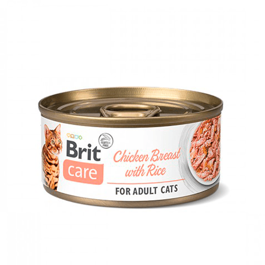 BRIT CARE CAT CHICKEN BREAST WITH RICE LATA 70 G