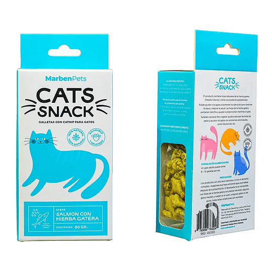 CATS SNACK SALMON CON HIERBA GATERA 80 GR