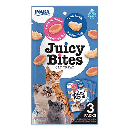 JUICY BITES CAT ATUN Y POLLO 34 GR