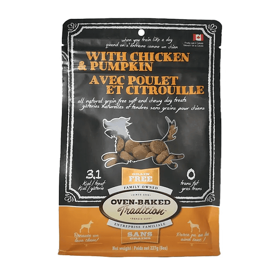 OBT DOG TREAT CHICKEN AND PUMKIN 227 G (8 oz)