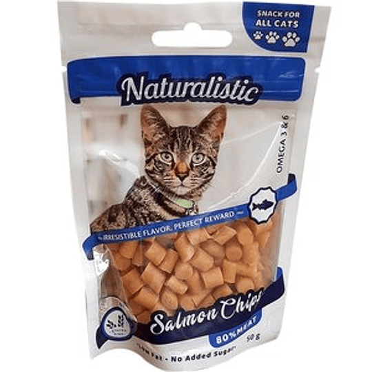 SALMON CHIPS FOR CATS, 50 GRS