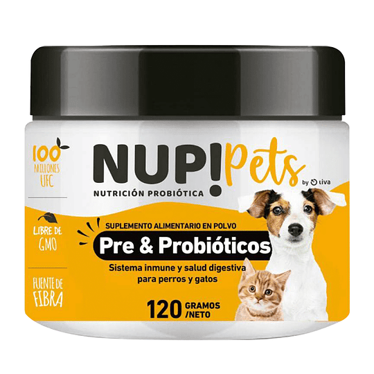 NUP PETS PRE Y PROBIOTICOS 120 GR CARNE