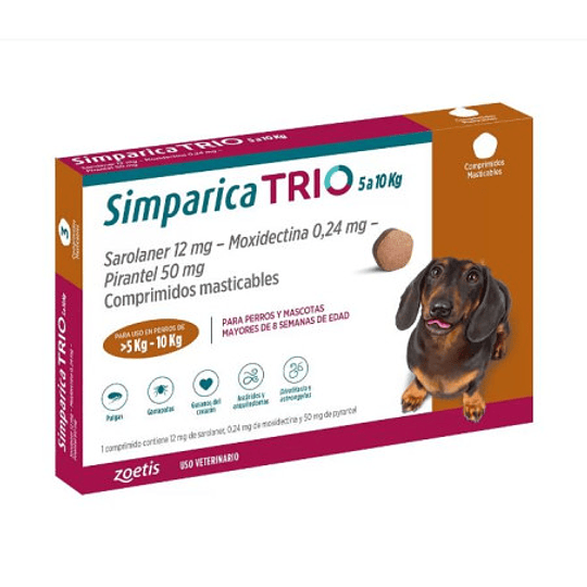 SIMPARICA TRIO 5,1-10 KG 1 COMP