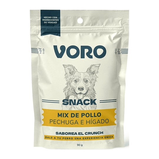 VORO SNACK MIX POLLO PECHUGA E HIGADO 90 GR