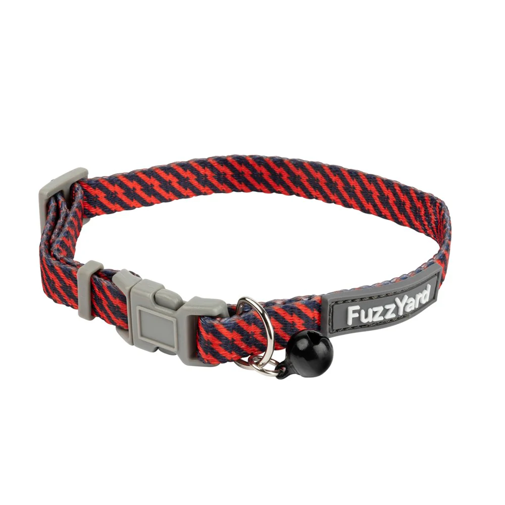 FUZZYARD CAT COLLAR - TABBYTOOTH RED/NAVY - S (20-