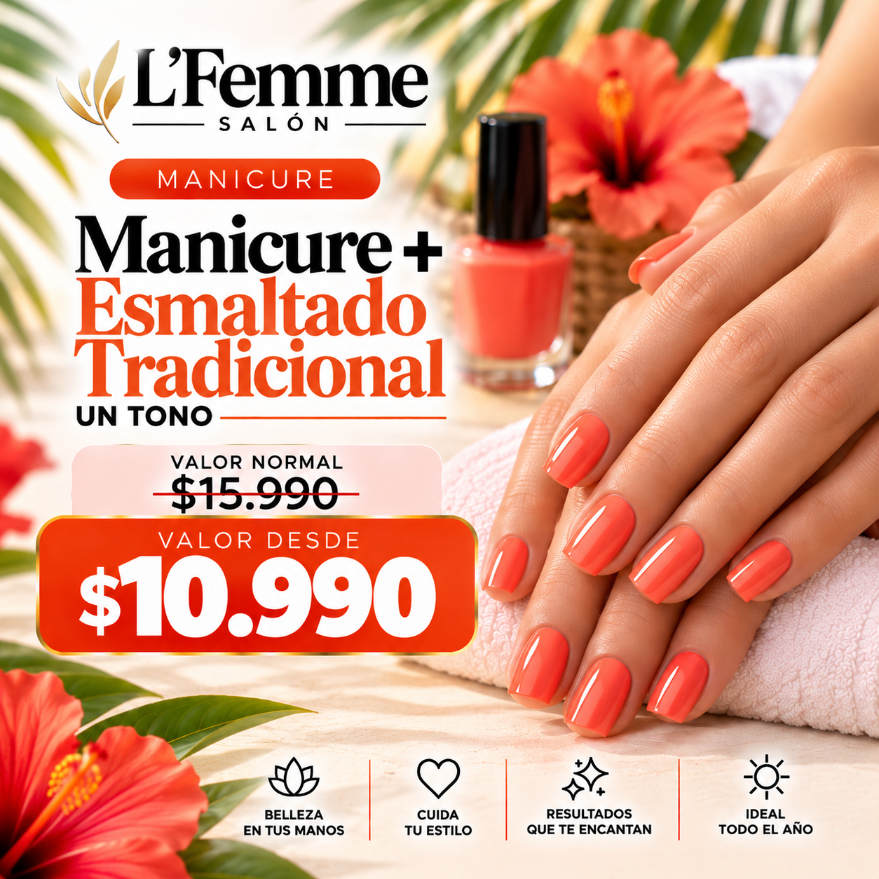 Manicure con Esmaltado Tradicional