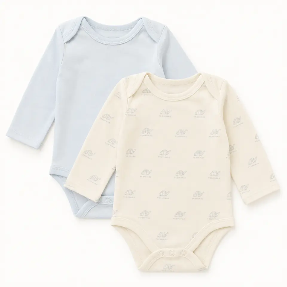 Set 2 Bodys Manga Larga 100% Algodón para Niños 1