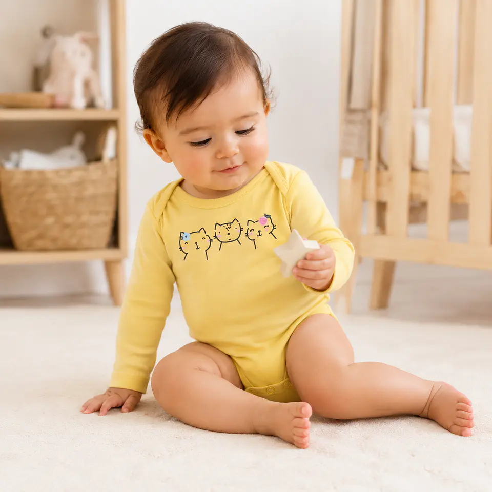 Set 5 Bodys 100% Algodon para Niñas diseño Gatitos 4