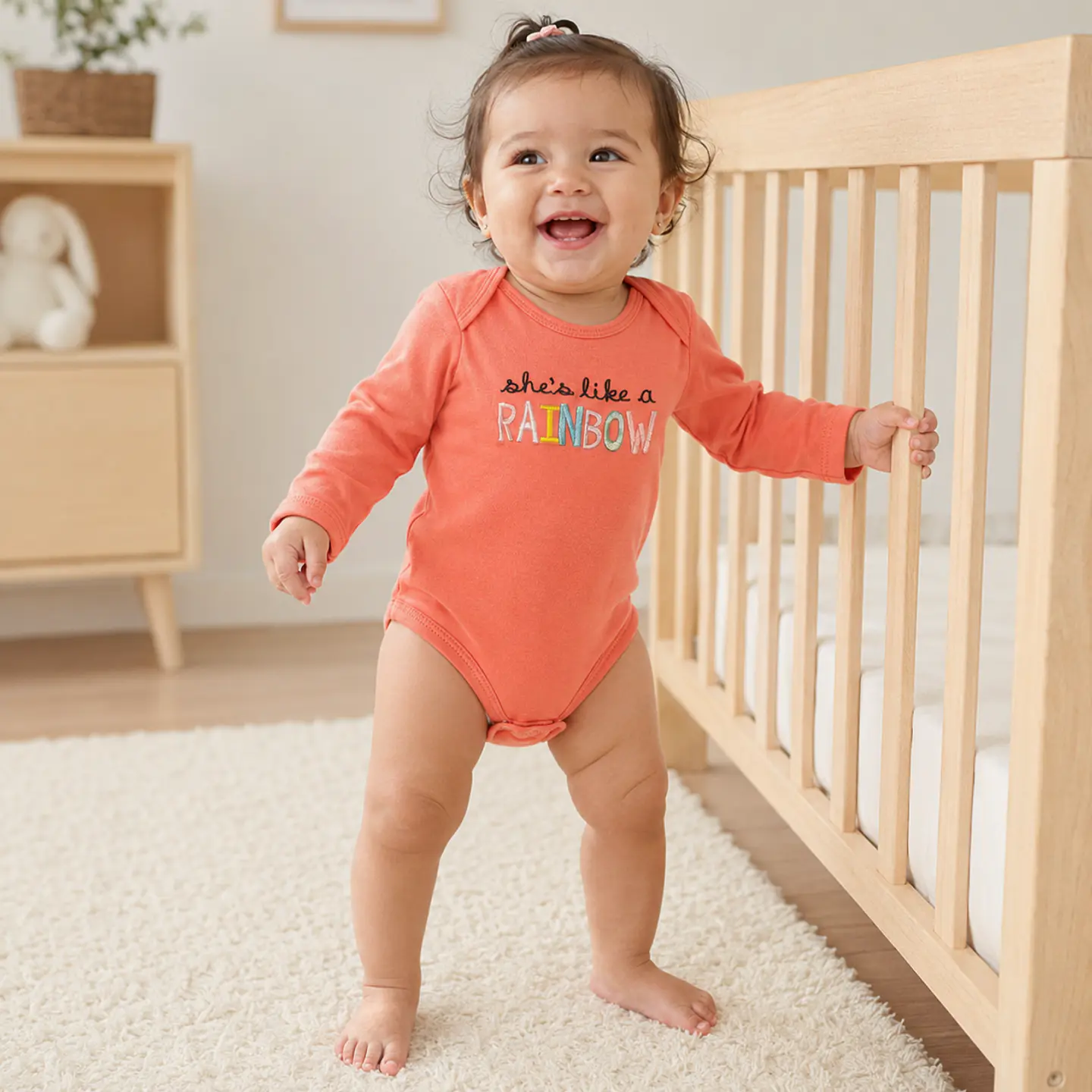 Set 4 Bodys 100% Algodón para Niñas diseño Arcoíris 3