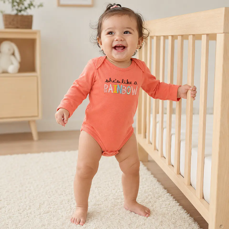 Set 4 Bodys 100% Algodón para Niñas diseño Arcoíris 3