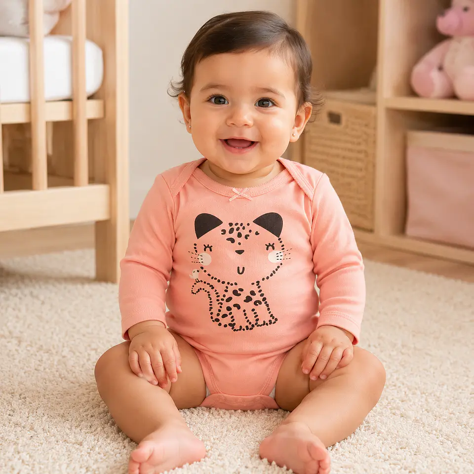 Set 5 Bodys 100% Algodón para Niñas diseño Leoncita Print 7