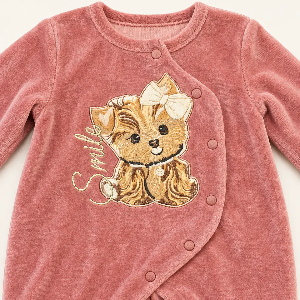 Enterito Aterciopelado para Bebé Niña – Perrita Smile 3