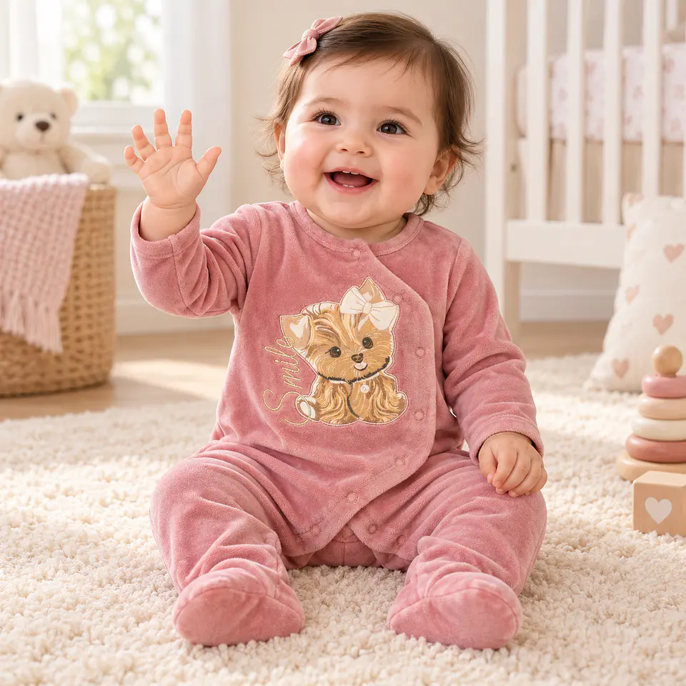 Enterito Aterciopelado para Bebé Niña – Perrita Smile 2