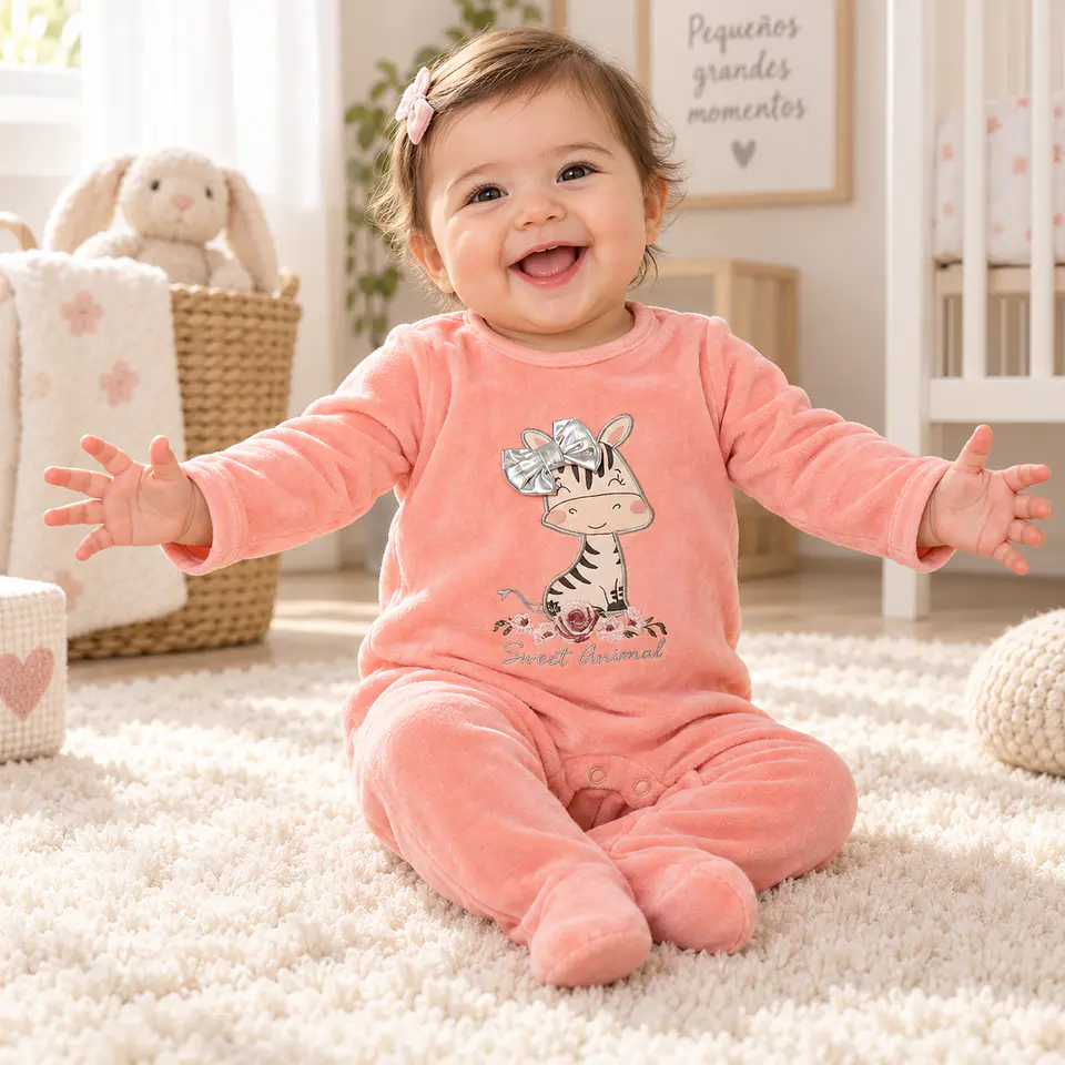 Enterito 100% Algodón para Bebé Niña – Cebra Sweet Animal 2
