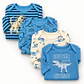 Pack 4 Bodys Manga Larga para Bebé Niño – Dinosaurios - Miniatura 6