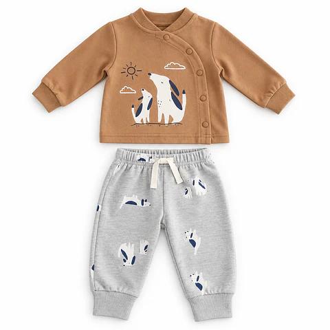 Conjunto 2 Piezas para Bebé Niño – Animalitos