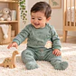 Conjunto 2 Piezas para Bebé Niño – Dinosaurios Verde Salvia - Miniatura 2