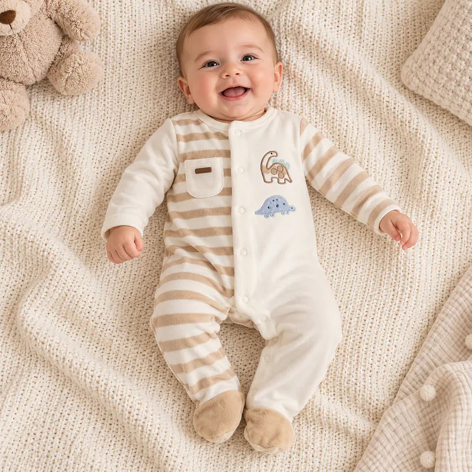 Enterito para Bebé Niño – Dinosaurios Beige 2