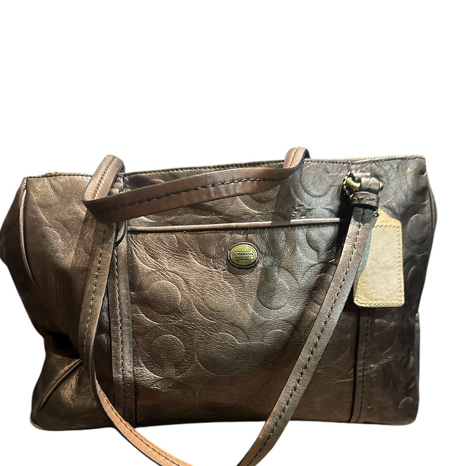 Cartera Coach cafe perlado 1