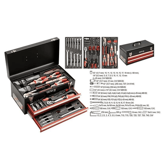 Caja de herramientas con 80 piezas YATO