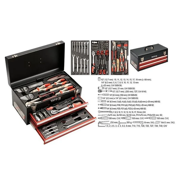 Caja de herramientas con 80 piezas YATO