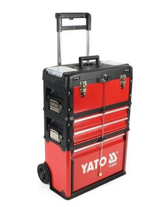 Carro porta herramientas Desplegable con ruedas 3 compartimentos