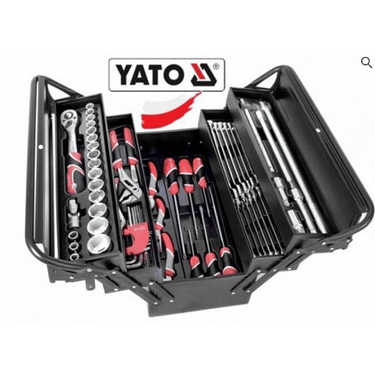 Caja de herramientas desplegable con 63 piezas YATO