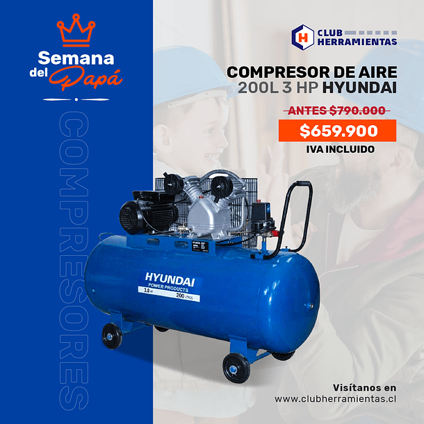 Compresor de aire 200 Litros 3 HP Monofásico 1