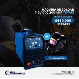 Máquina de Soldar TIG AC DC 200AMP TOYAKI+ MÁSCARA DE REGALO