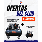 Oferta Compresor Trifásico de 5,5HP 300 Litros LUFT+ Compresor de 50L 1HP 1