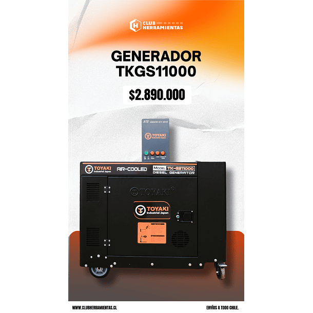 Generador Insonorizado monofásico de 10KW con ATS TKGS14000