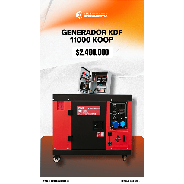 Generador Diésel insonoro 8.5 kw KOOP 220V con ATS