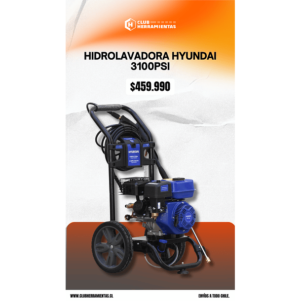 Hidrolavadora Autónoma a Gasolina de 3100 PSI HYUNDAI