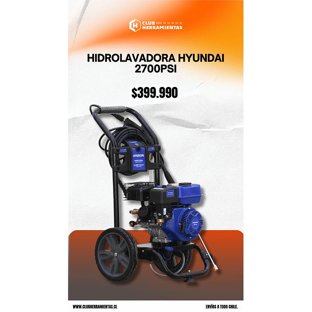 Hidrolavadora Autónoma a Gasolina de 2700PSI Hyundai