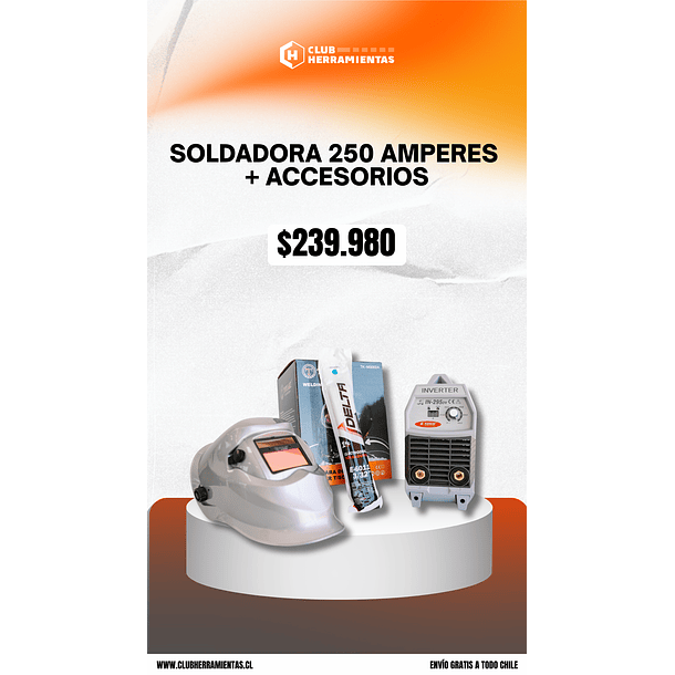 PACK Maquina de Soldar MMA 250 (A) Kende