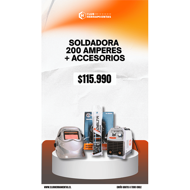 PACK Maquina de Soldar MMA 200 (A) Kende